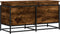 vidaXL - Opbergbox - met - deksel - 100x40x51,5 - cm - bewerkt - hout - gerookt - eiken