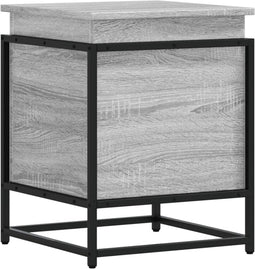 vidaXL - Opbergbox - met - deksel - 40x40x51,5 - cm - bewerkt - hout - grijs - sonoma