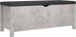 vidaXL - Opbergbox - met - kussen - 105x40x45 - cm - bewerkt - hout - betongrijs