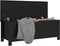 vidaXL - Opbergbox - met - kussen - 105x40x45 - cm - bewerkt - hout - hoogglans - zwart