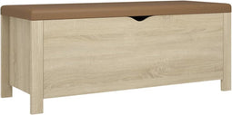 vidaXL - Opbergbox - met - kussen - 105x40x45cm - bewerkt - hout - sonoma - eikenkleur