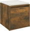 vidaXL - Opbergbox - met - lade - 40,5x40x40 - cm - bewerkt - hout - gerookt - eiken