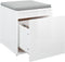 vidaXL - Opbergbox - met - lade - 40,5x40x40 - cm - bewerkt - hout - hoogglans - wit