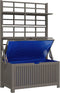 vidaXL - Opbergbox - met - latwerk - 99x50x160 - cm - massief - acaciahout - grijs
