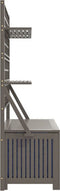 vidaXL - Opbergbox - met - latwerk - 99x50x160 - cm - massief - acaciahout - grijs