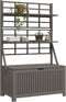 vidaXL - Opbergbox - met - latwerk - 99x50x160 - cm - massief - acaciahout - grijs