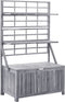 vidaXL - Opbergbox - met - latwerk - 99x55x160 - cm - massief - acaciahout - grijs