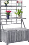 vidaXL - Opbergbox - met - latwerk - 99x55x160 - cm - massief - acaciahout - grijs