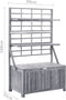 vidaXL - Opbergbox - met - latwerk - 99x55x160 - cm - massief - acaciahout - grijs