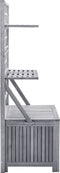 vidaXL - Opbergbox - met - latwerk - 99x55x160 - cm - massief - acaciahout - grijs