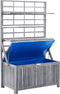 vidaXL - Opbergbox - met - latwerk - 99x55x160 - cm - massief - acaciahout - grijs