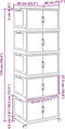 vidaXL - Opbergbox - stapelbaar - met - wielen - 5-laags - 75 - L - 64x40x179 - cm
