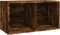 vidaXL - Opbergbox - voor - LP's - 71x34x36 - cm - bewerkt - hout - gerookt - eikenkleur