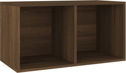vidaXL - Opbergbox - voor - LP's - 71x34x36 - cm - bewerkt - hout - bruineikenkleurig