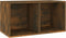 vidaXL - Opbergbox - voor - LP's - 71x34x36 - cm - bewerkt - hout - gerookt - eikenkleur