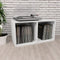 vidaXL - Opbergbox - voor - LP's - 71x34x36 - cm - bewerkt - hout - wit