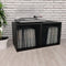 vidaXL - Opbergbox - voor - LP's - 71x34x36 - cm - bewerkt - hout - zwart