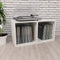 vidaXL - Opbergbox - voor - LP's - 71x34x36 - cm - bewerkt - hout - hoogglans - wit