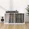 vidaXL - Opbergbox - voor - LP's - 71x34x36 - cm - bewerkt - hout - hoogglans - wit