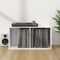 vidaXL - Opbergbox - voor - LP's - 71x34x36 - cm - bewerkt - hout - wit