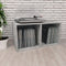 vidaXL - Opbergbox - voor - LP's - 71x34x36 - cm - bewerkt - hout - betongrijs