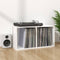 vidaXL - Opbergbox - voor - LP's - 71x34x36 - cm - bewerkt - hout - hoogglans - wit