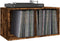 vidaXL - Opbergbox - voor - LP's - 71x34x36 - cm - bewerkt - hout - gerookt - eikenkleur