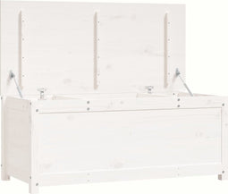 vidaXL - Opbergbox - wit - 110x50x45,5 - cm - massief - grenenhout