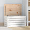 vidaXL - Opbergbox - wit - 59,5x36,5x33 - cm - massief - grenenhout