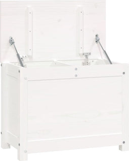 vidaXL - Opbergbox - wit - 60x32x45,5 - cm - massief - grenenhout