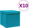 vidaXL - Opbergboxen - 10 - st - 28x28x28 - cm - nonwoven - stof - rood