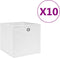 vidaXL - Opbergboxen - 10 - st - 28x28x28 - cm - nonwoven - stof - wit