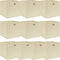 vidaXL - Opbergboxen - 10 - st - 32x32x32 - cm - stof - crèmekleurig