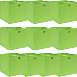 vidaXL - Opbergboxen - 10 - st - 32x32x32 - cm - stof - groen