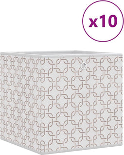 vidaXL - Opbergboxen - 10 - st - inklapbaar - 32x32x32 - cm - ongeweven - stof - crème