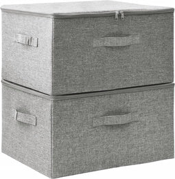vidaXL - Opbergboxen - 2 - st - 43x34x23 - cm - stof - grijs