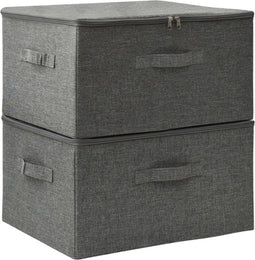 vidaXL - Opbergboxen - 2 - st - 43x34x23 - cm - stof - antracietkleurig