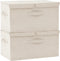 vidaXL - Opbergboxen - 2 - st - 50x30x25 - cm - stof - crèmekleurig