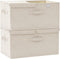 vidaXL - Opbergboxen - 2 - st - 50x30x25 - cm - stof - crèmekleurig