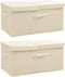 vidaXL - Opbergboxen - 2 - st - 50x30x25 - cm - stof - crèmekleurig