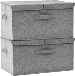 vidaXL - Opbergboxen - 2 - st - 50x30x25 - cm - stof - grijs