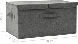 vidaXL - Opbergboxen - 2 - st - 50x30x25 - cm - stof - antracietkleurig