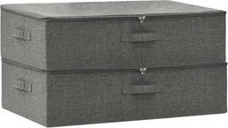 vidaXL - Opbergboxen - 2 - st - 70x40x18 - cm - stof - antracietkleurig