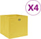 vidaXL - Opbergboxen - 4 - st - 28x28x28 - cm - nonwoven - stof - geel