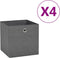 vidaXL - Opbergboxen - 4 - st - 28x28x28 - cm - nonwoven - stof - grijs