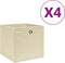 vidaXL - Opbergboxen - 4 - st - 28x28x28 - cm - nonwoven - stof - crèmekleurig