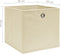 vidaXL - Opbergboxen - 4 - st - 28x28x28 - cm - nonwoven - stof - crèmekleurig