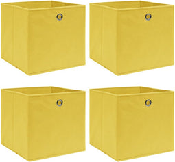 vidaXL - Opbergboxen - 4 - st - 32x32x32 - cm - stof - geel