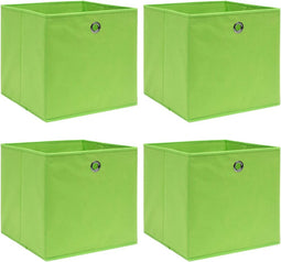 vidaXL - Opbergboxen - 4 - st - 32x32x32 - cm - stof - groen
