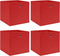 vidaXL - Opbergboxen - 4 - st - 32x32x32 - cm - stof - rood